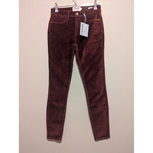 New Frame Skinny Velvet Burgundy Pants Size 23